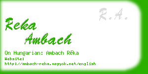 reka ambach business card